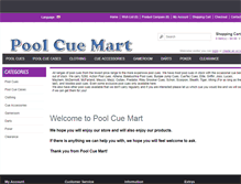 Tablet Screenshot of poolcuemart.com